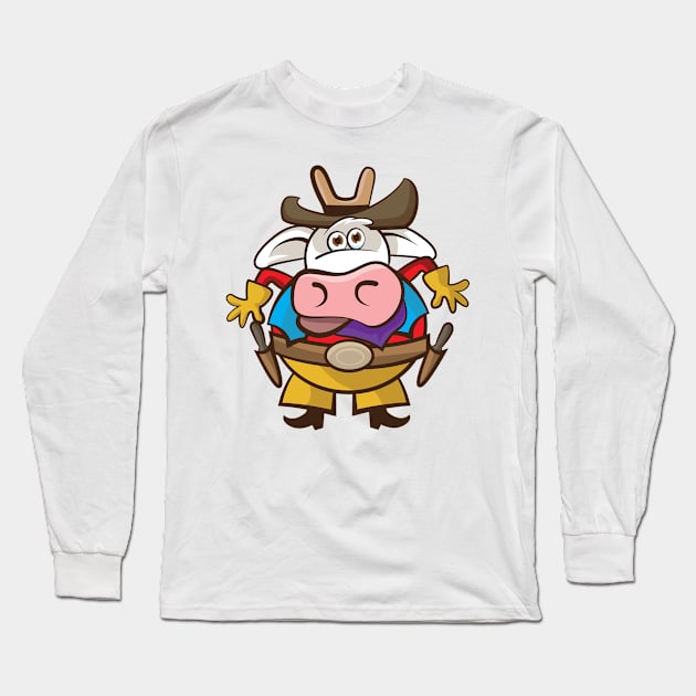 Cow Boy Long Sleeve T-Shirt by andantino